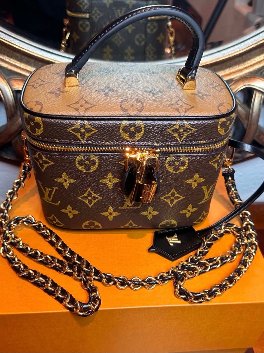 Louis Vuitton Brown Monogram Vanity Crossbody with Gold Hardware